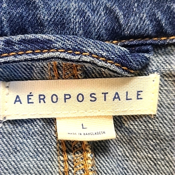 Aeropostale Denim Flight Suit Buttondown Romper with Drawstring Waist Size Large - Picture 8 of 9